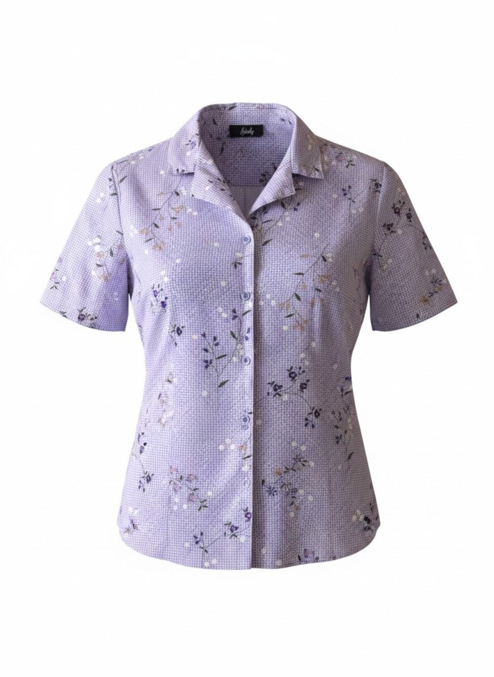 Vintage Tapestry Y2K Purple Gingham Floral Button Down - 90s Cottagecore